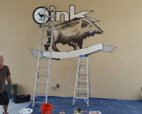 Lucky Pig Lodge Mural